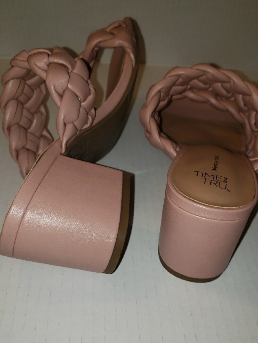 Time and Tru Braided Double-Strap Slide Sandals in Blush - Picture 4 of 6